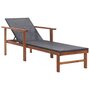 Voir la diapositive 1 : VIDAXL Chaise longue Résine tressée et bois d acacia massif Noir