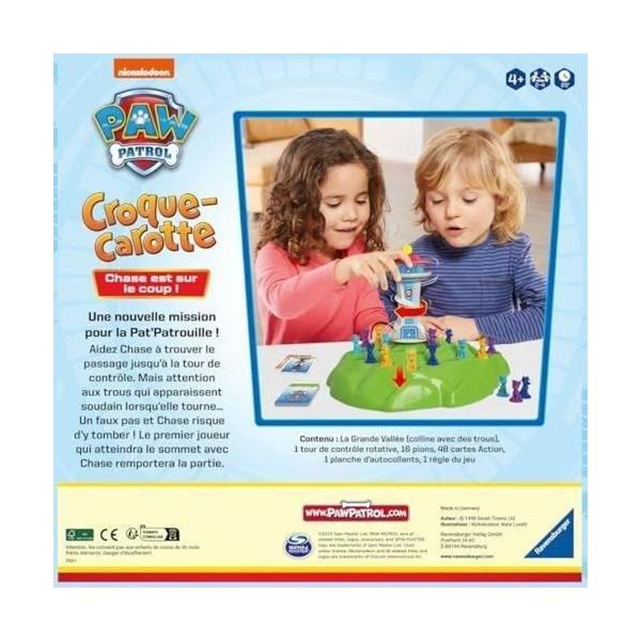 Voir la diapositive 4 : RAVENSBURGER Croque Carotte Pat'Patrouille, Jeu de parcours rigolo, des 4 ans, 22385, Version fr, Ravensburger