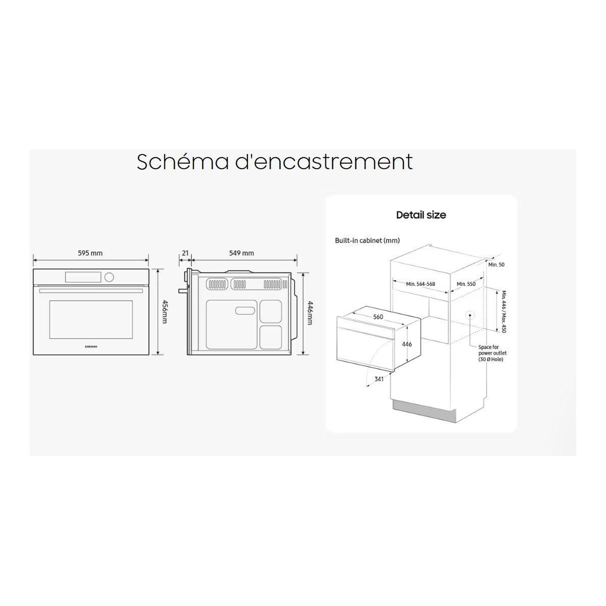 Voir la diapositive 5 : Samsung Micro ondes encastrable nq5b4513gbb