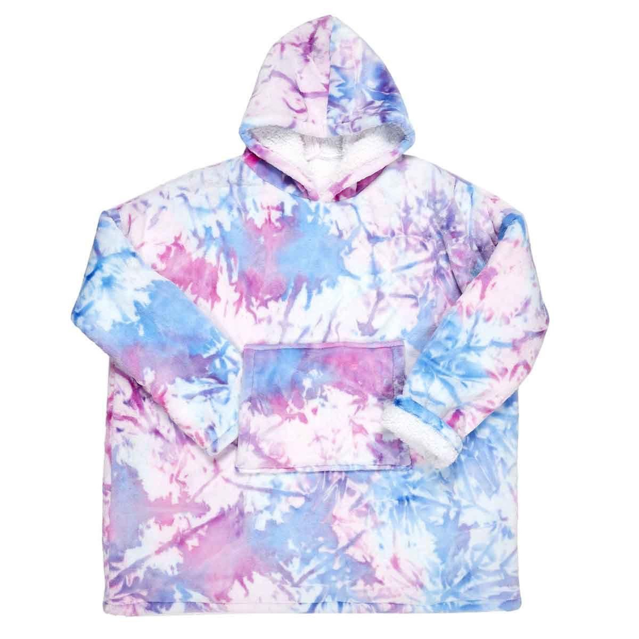 Voir la diapositive 1 : The Home Deco Factory Sweat à capuche  sherpa  85x118cm tie and dye