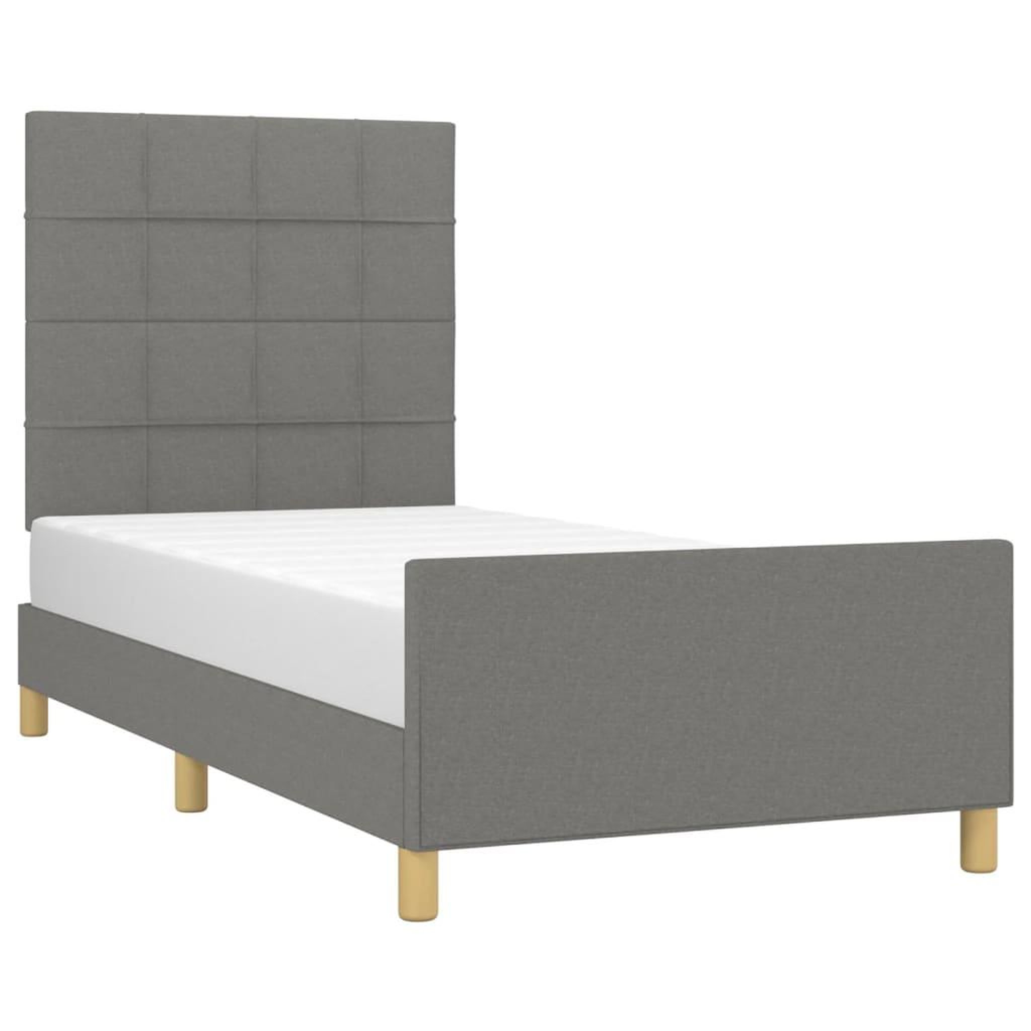 Voir la diapositive 3 : VIDAXL Cadre de lit sans matelas gris fonce 100x200 cm tissu