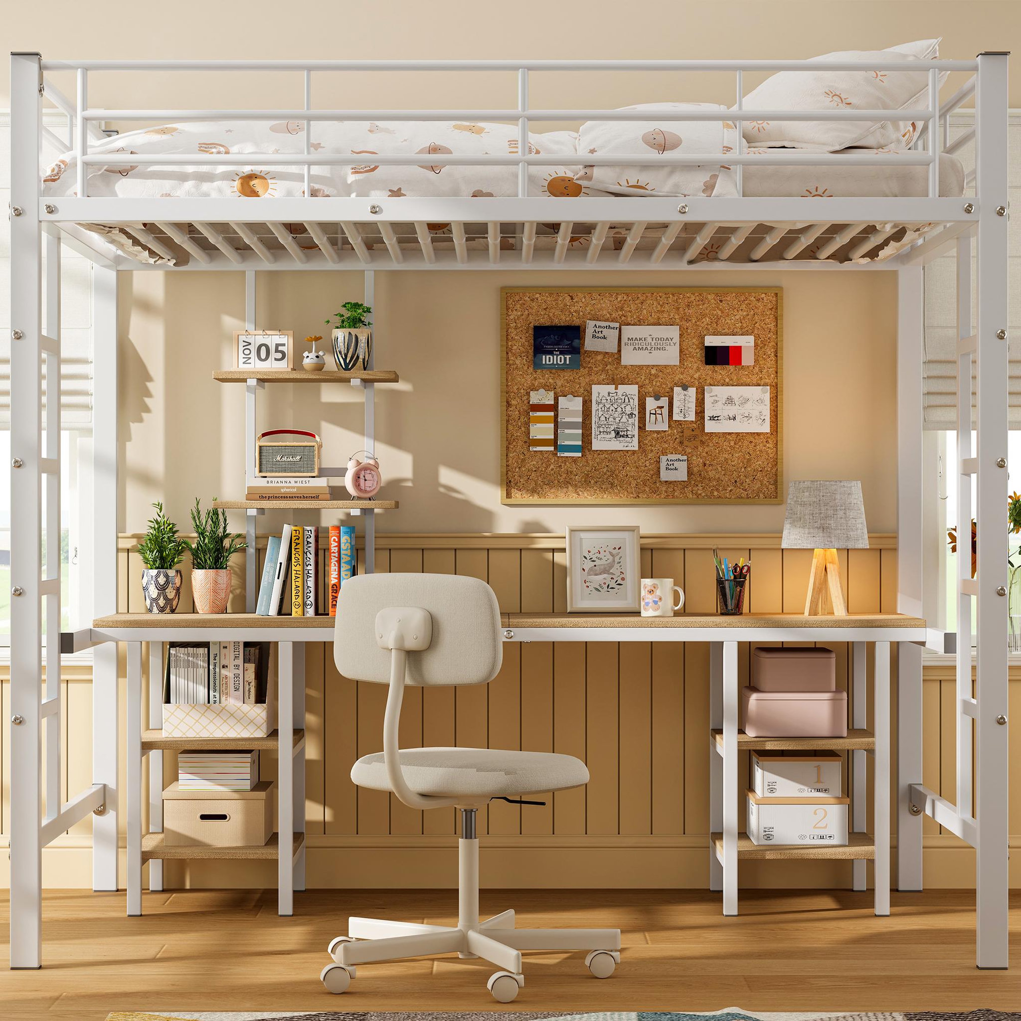Voir la diapositive 4 : MERAX Lit mezzanine 90x200cm