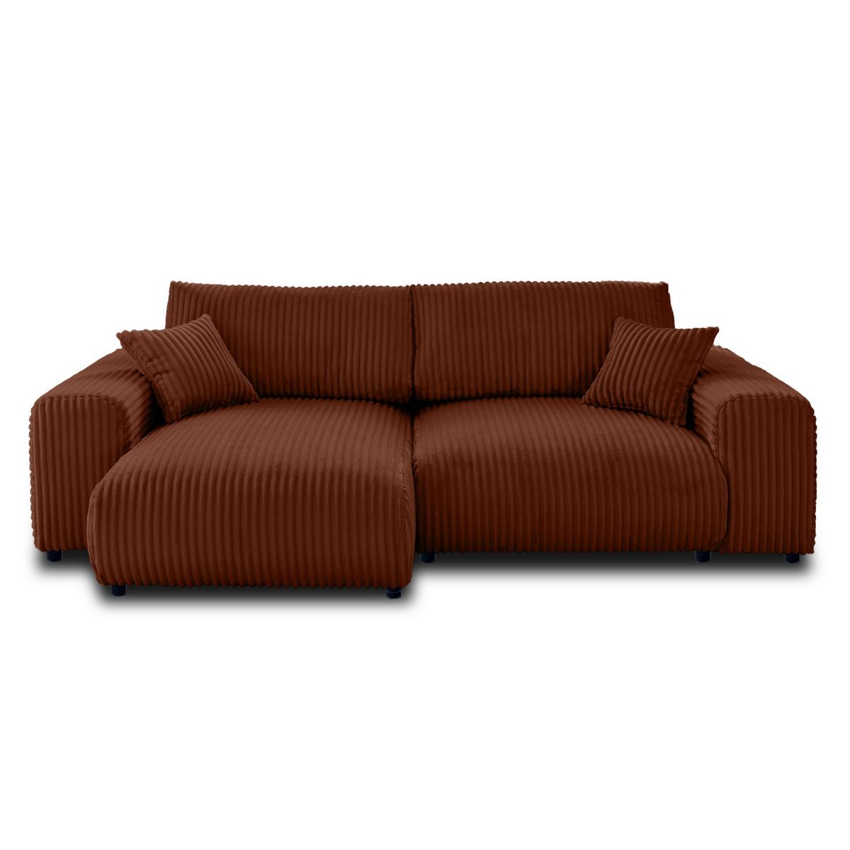 LISA DESIGN Garance - canapé d'angle réversible - 4 places - en velours côtelé grosses côtes