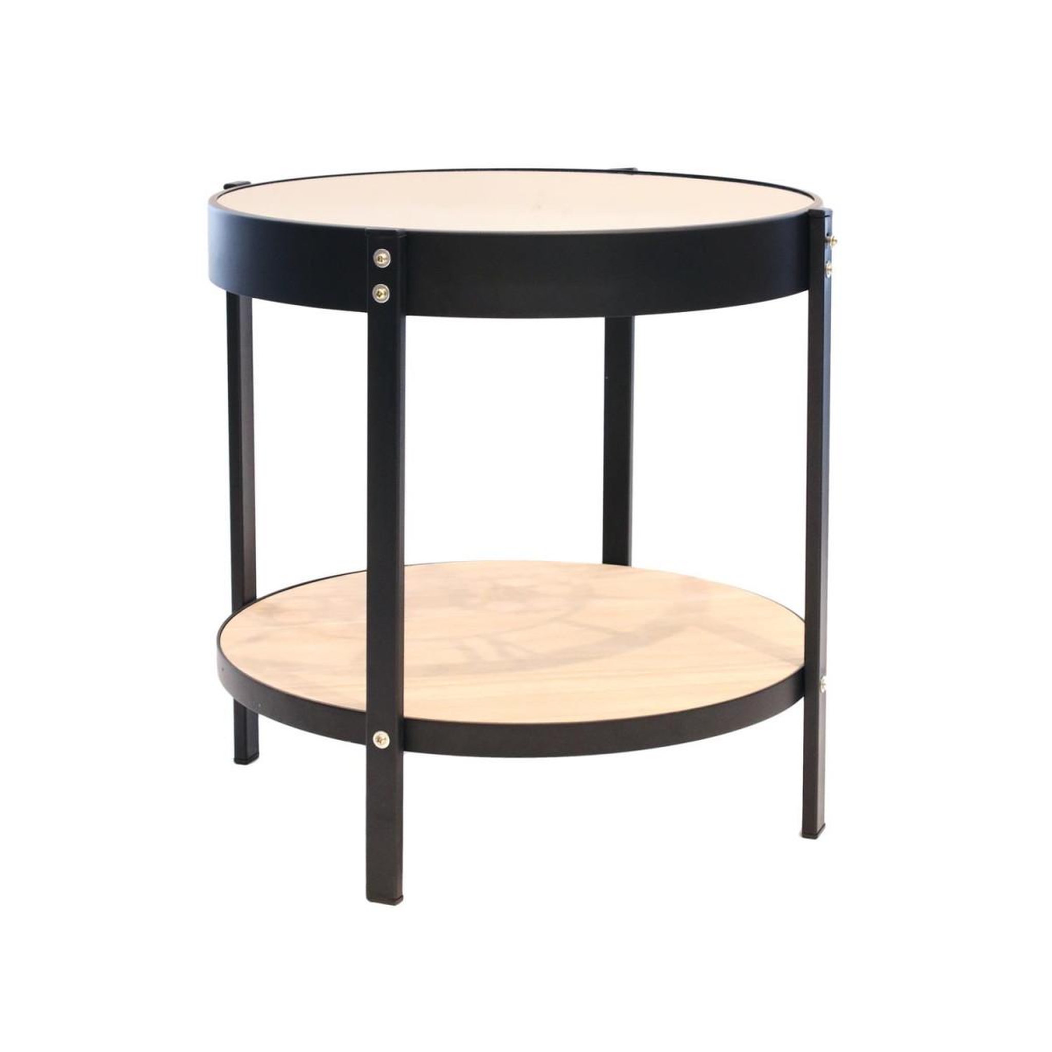 Voir la diapositive 2 : The Home Deco Factory Table d'Appoint Design  Plateau Horloge  40cm Noir