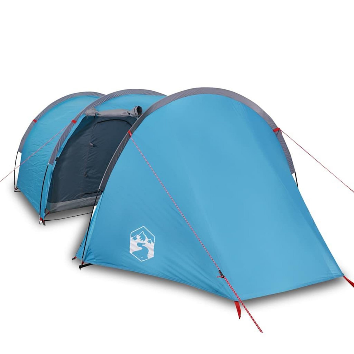 VIDAXL Tente de camping tunnel 4 personnes bleu impermeable