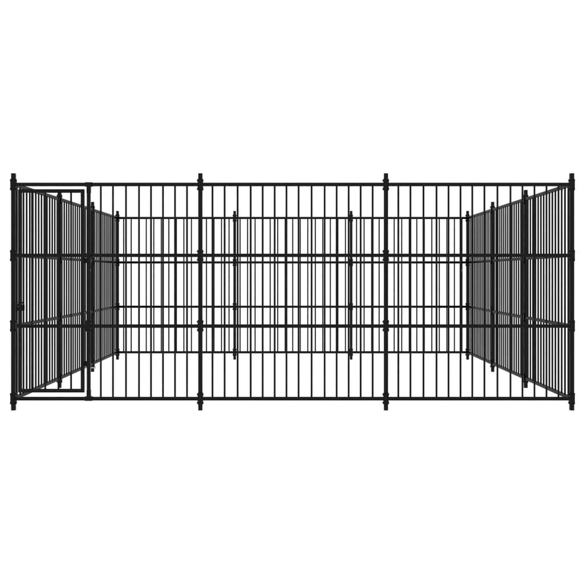 Voir la diapositive 2 : VIDAXL Chenil d'exterieur pour chiens 450 x 450 x 185 cm