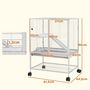 Voir la diapositive 3 : PAWHUT Cage pour rongeurs furet chinchilla plateforme rampe 2 portes biberon gamelle plateau étagère acier gris clair