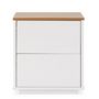 Voir la diapositive 3 : VS VENTA-STOCK Table de chevet Bob 2 tiroirs blanc/chêne, bois massif