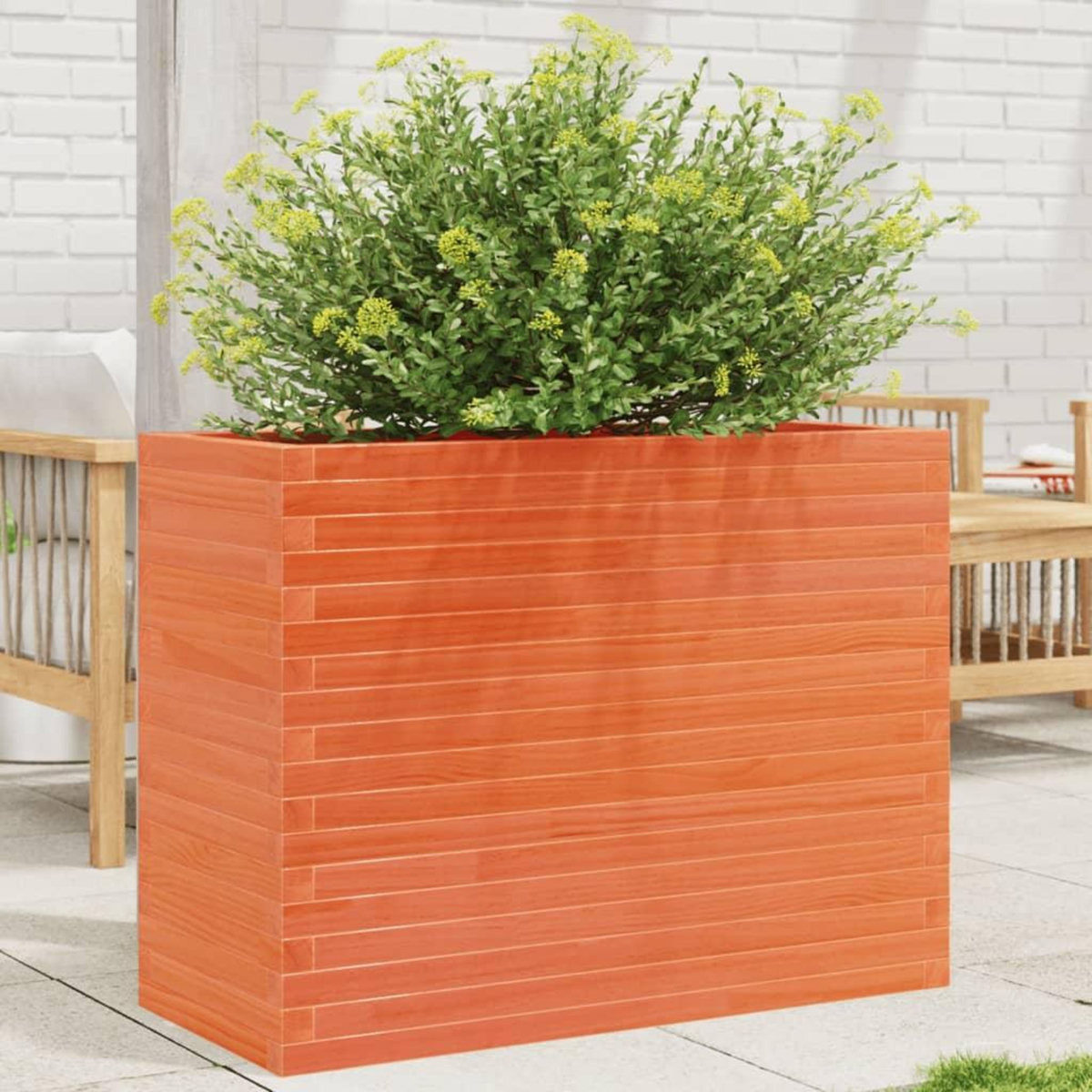 VIDAXL Jardiniere cire marron 90x40x68,5 cm bois de pin massif