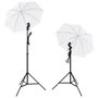 Voir la diapositive 4 : VIDAXL Kit de studio photo 5 toiles de fond colorees et 2 ombrelles
