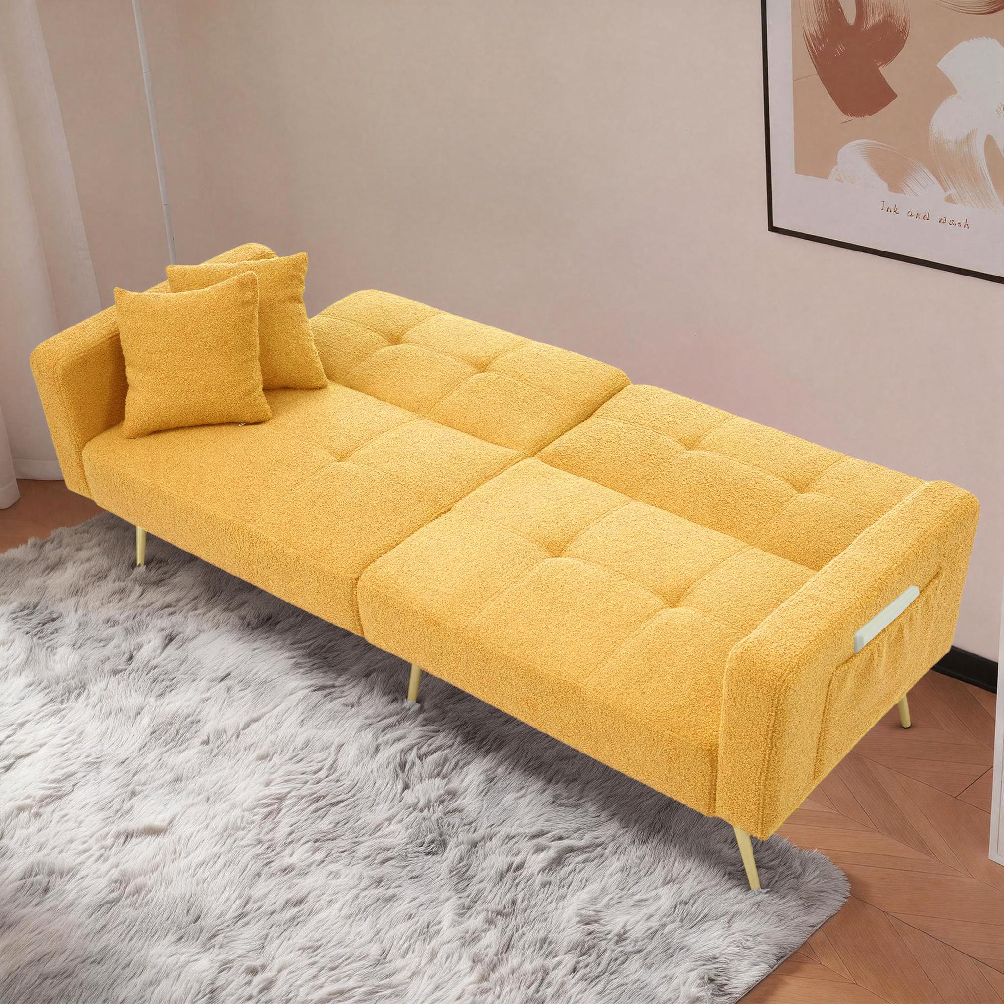 Voir la diapositive 5 : MERAX Canapé droit convertible 2 places tissu
