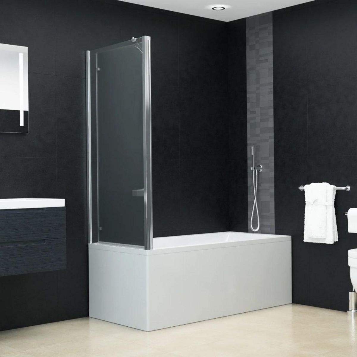 VIDAXL Cabine de douche pliante ESG 120x68x130 cm