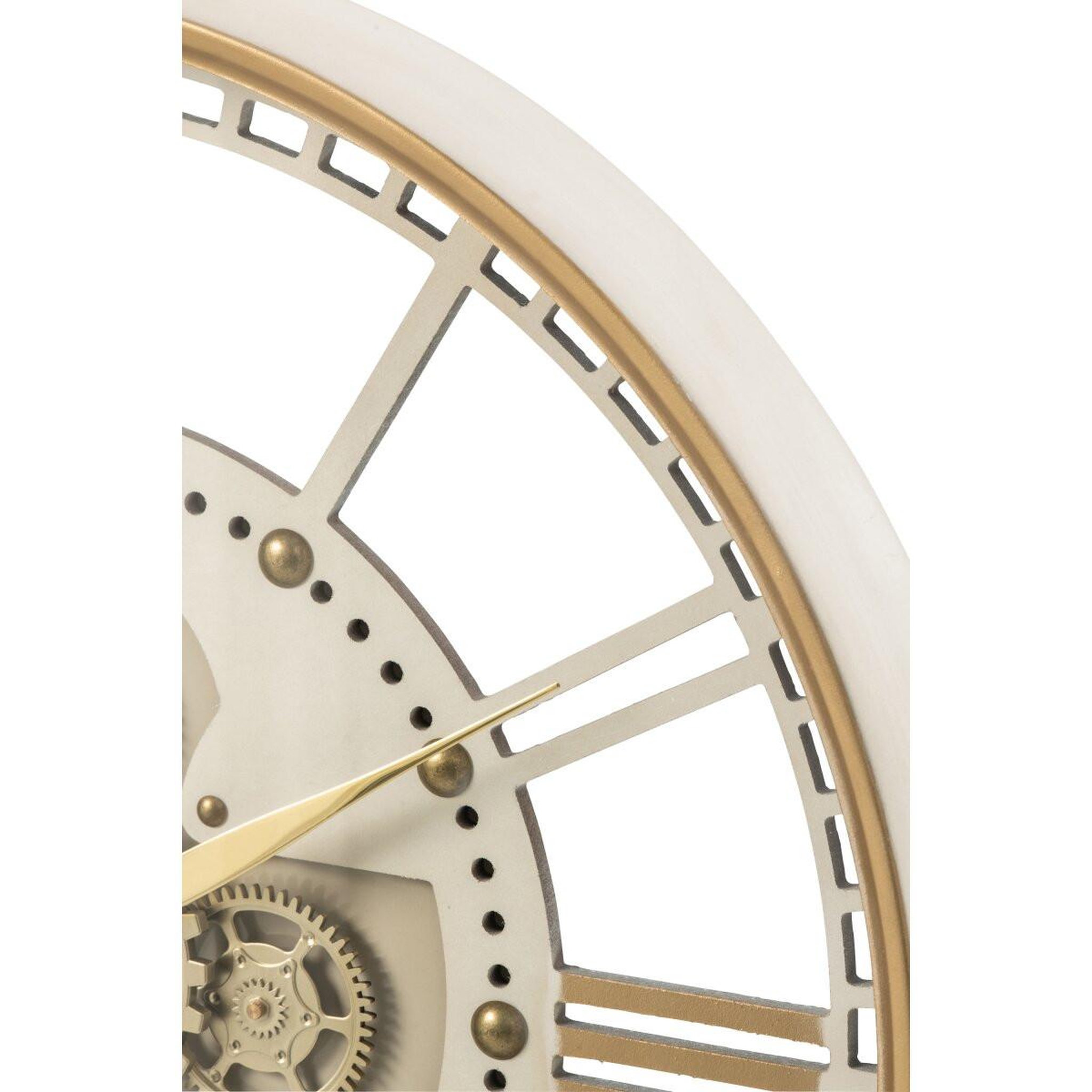 Voir la diapositive 4 : J-LINE Table Basse Horloge  Brice  64cm Blanc