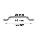 CENTRALE BRICO Poignée fil à pattes D 8 x L 140 mm acier zingué blanc