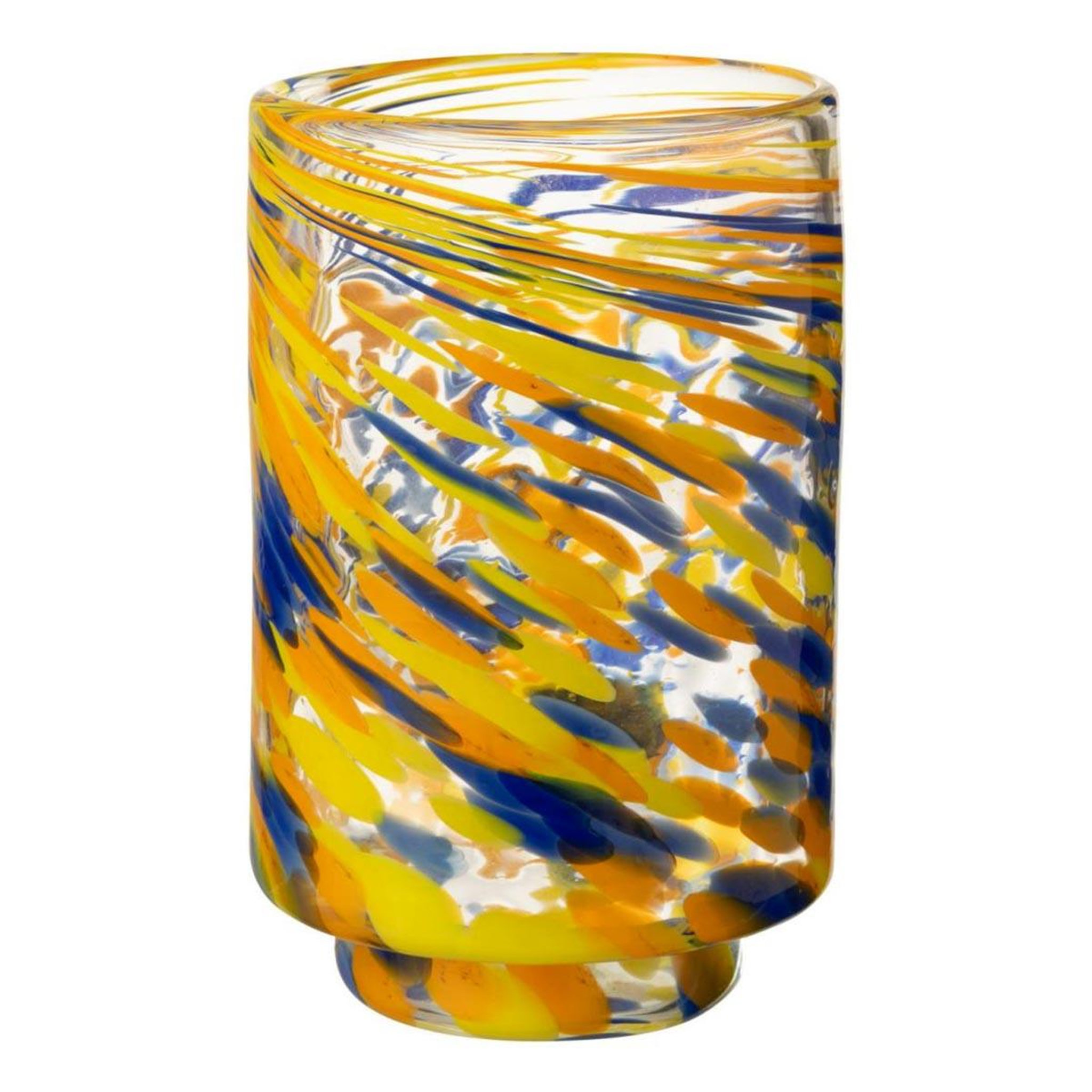 J-LINE Photophore Vase en Verre  Arun  25cm Multicolore