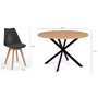 Voir la diapositive 5 : ID MARKET Ensemble table à manger ronde ALIX 110 cm bois et noir et 4 chaises SARA noires