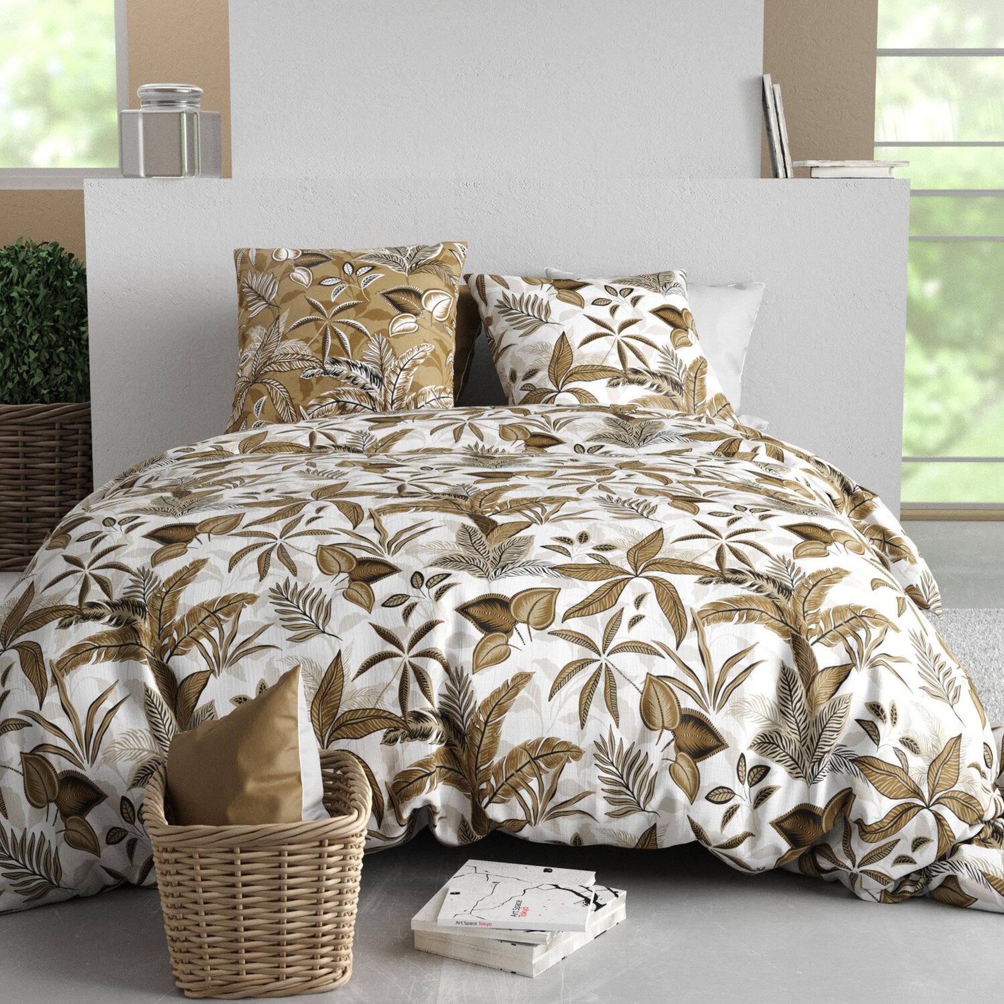 Voir la diapositive 1 : ATELIER DU COTON Parure housse de couette 100% coton 57fils kahoni
