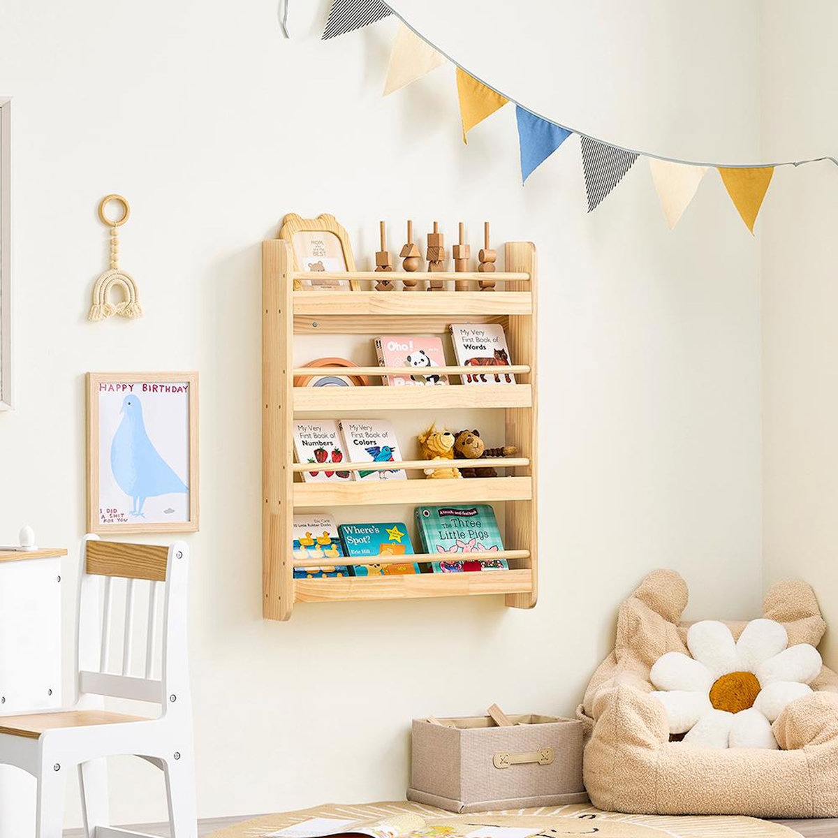 SOBUY SoBuy - Bibliothèque Enfant à 3 étagères - Nordique - KMB08-K