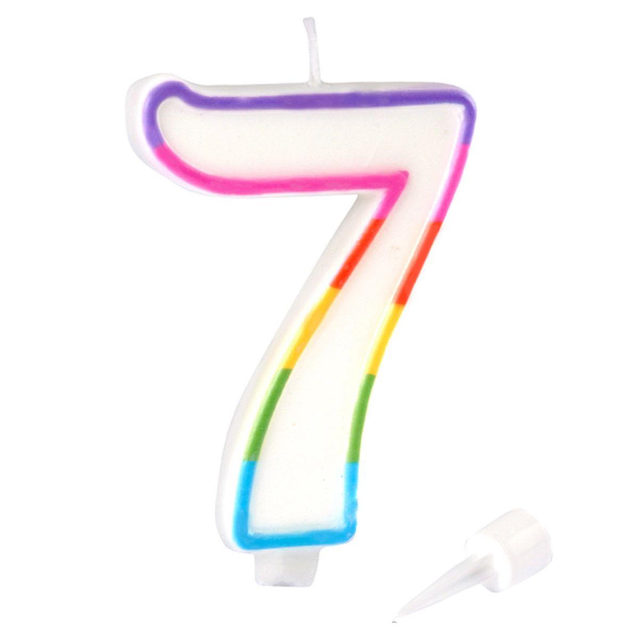 Voir la diapositive 2 : HOMEA Bougie d'Anniversaire  Chiffre 7  10cm Multicolore