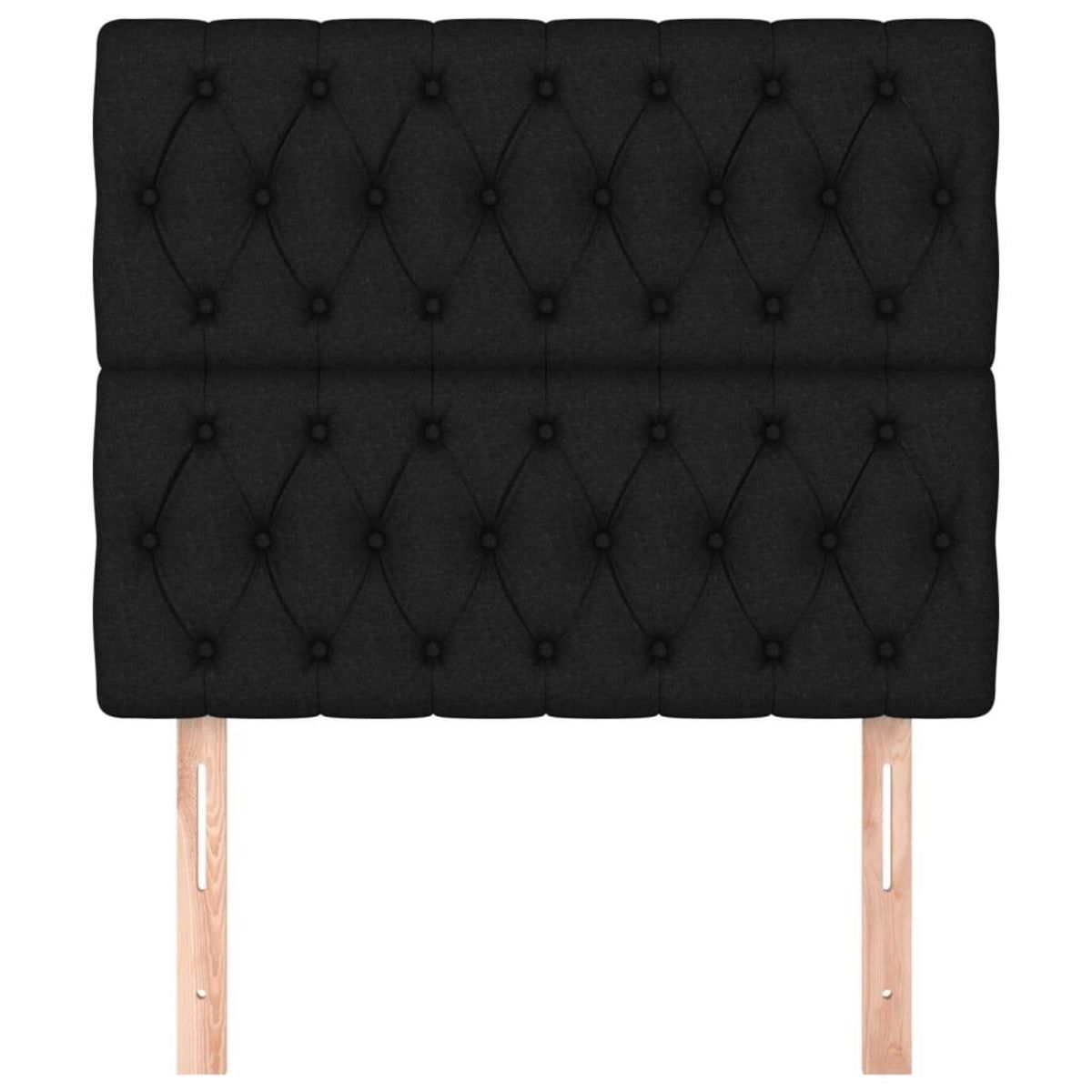 VIDAXL Tetes de lit 2 pcs Noir 100x7x78/88 cm Tissu