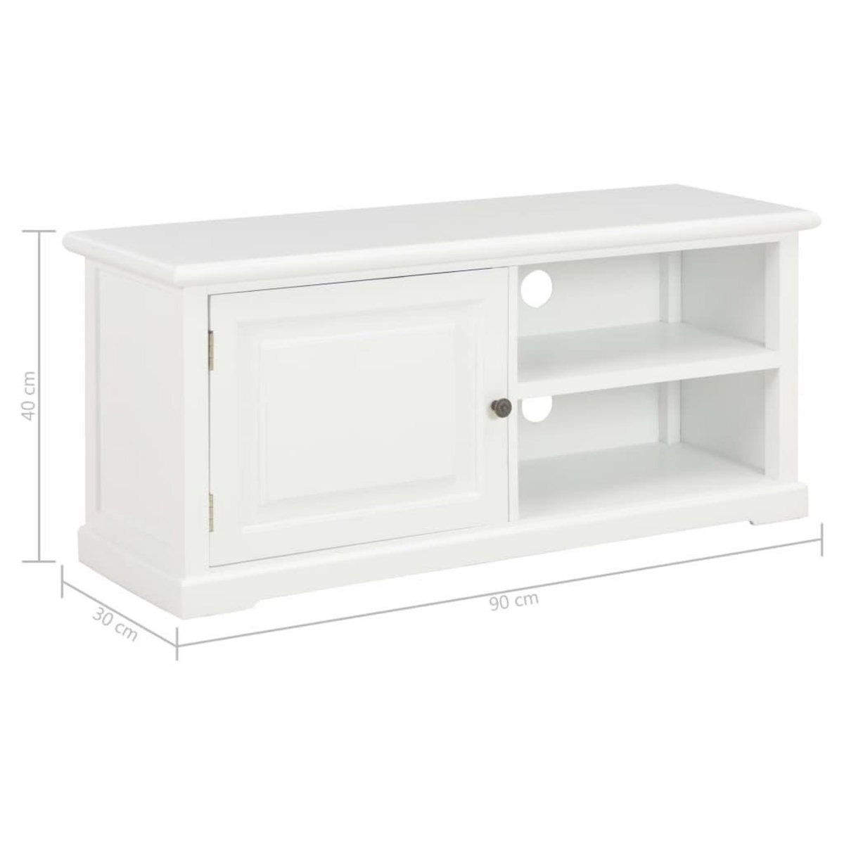 VIDAXL Meuble TV Blanc 90x30x40 cm Bois