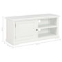 Voir la diapositive 6 : VIDAXL Meuble TV Blanc 90x30x40 cm Bois