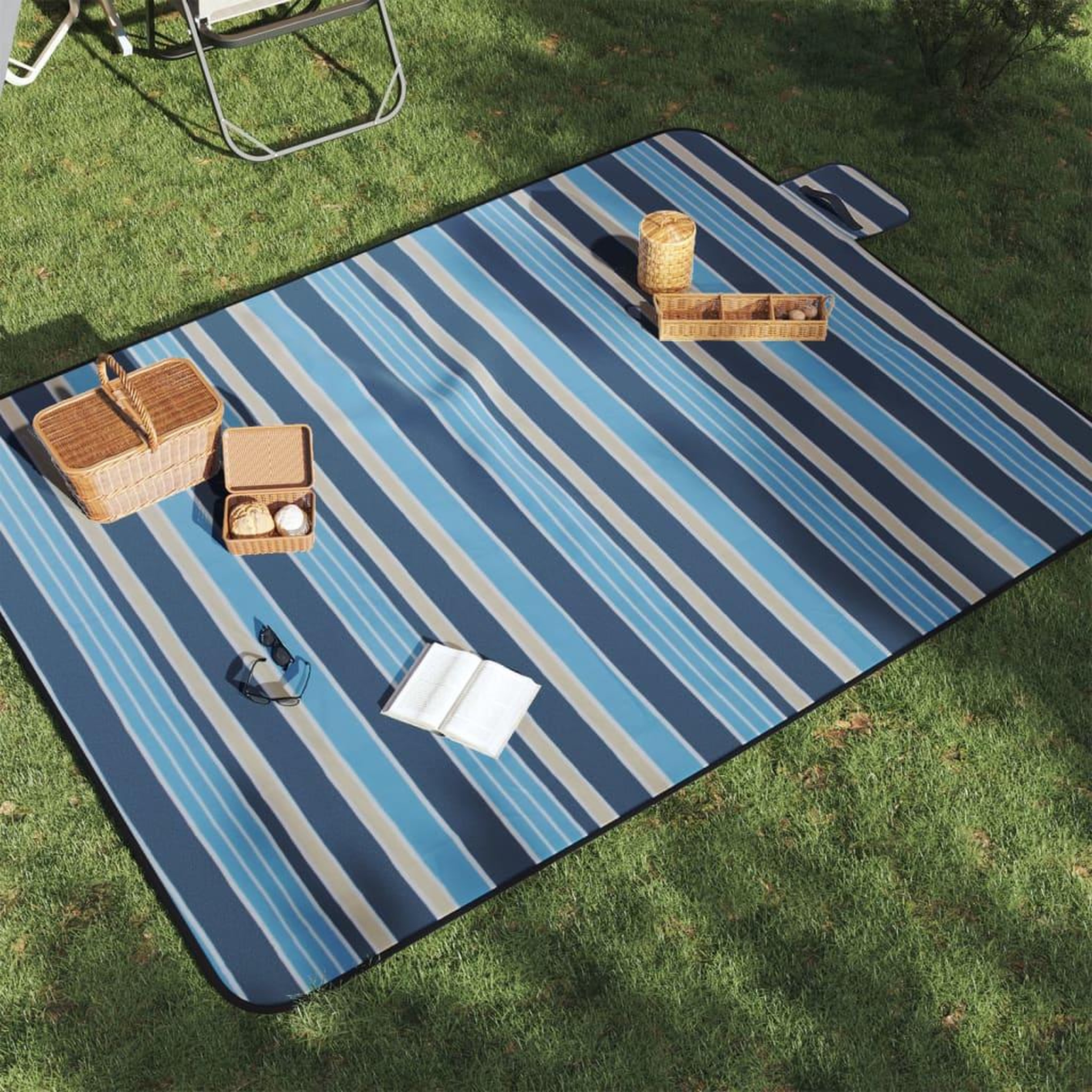 VIDAXL Couverture de pique-nique pliable 200x150 cm velours