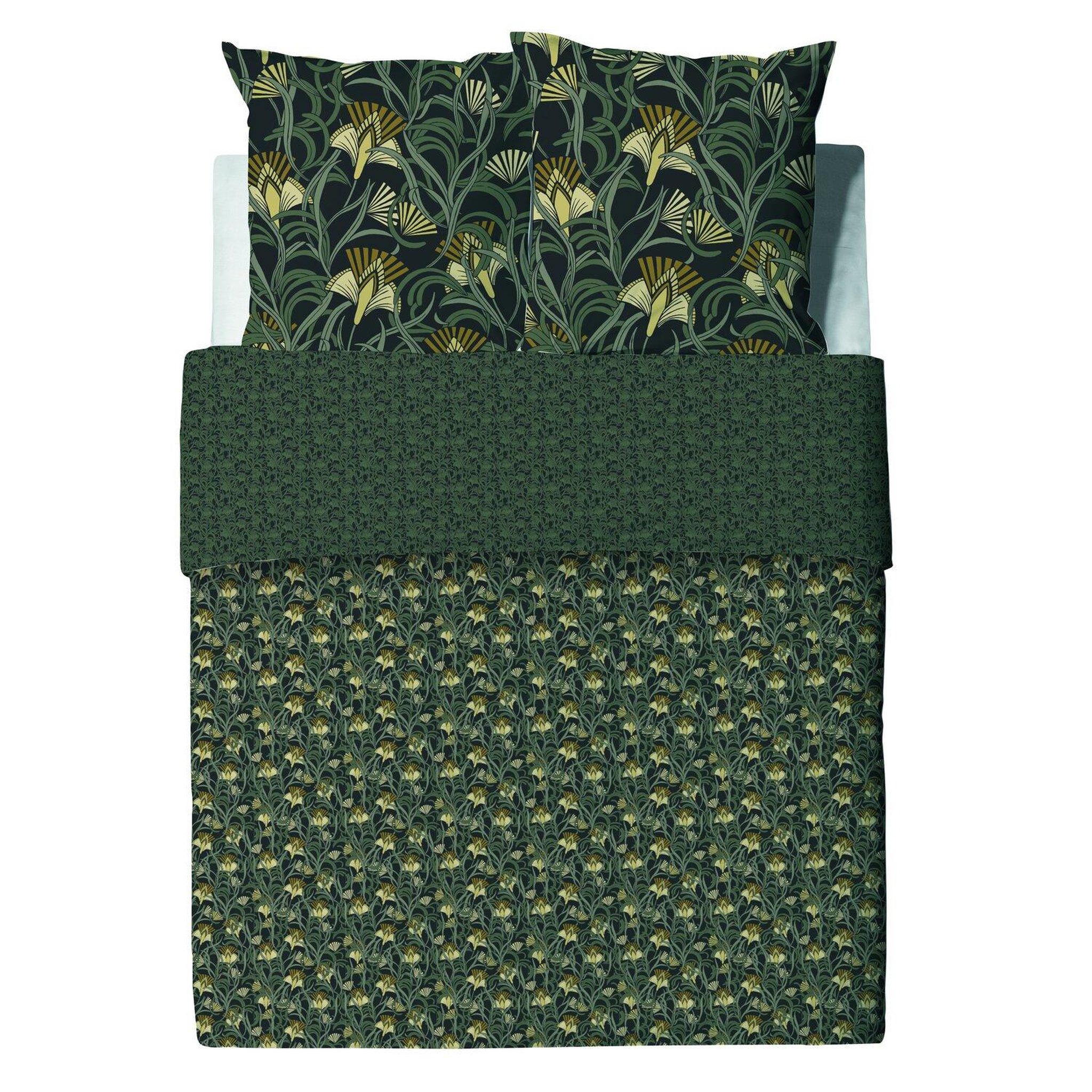 Voir la diapositive 2 : Les Ateliers du Linge Parure housse de couette 100% coton 57fils, liana