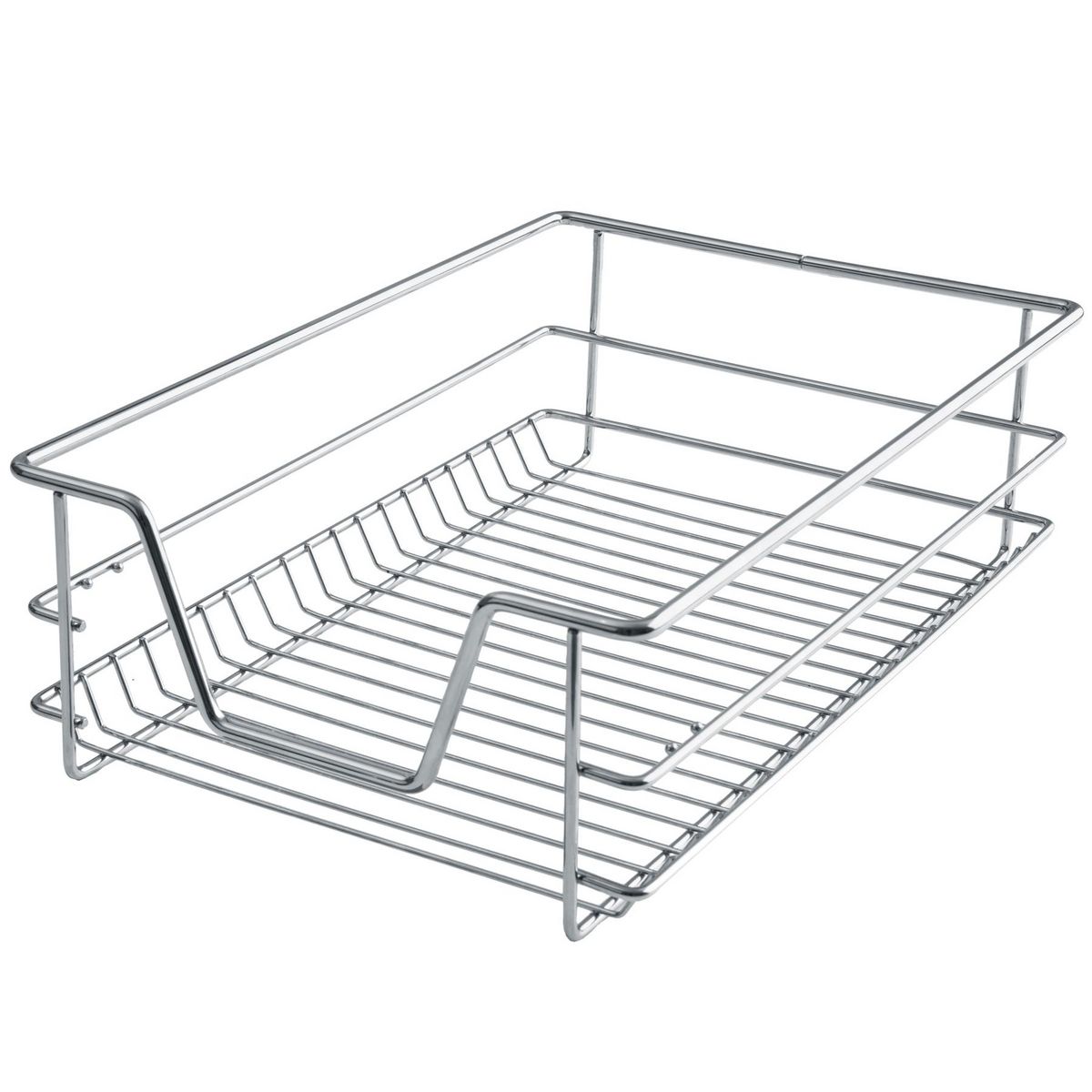 tectake Tiroir de rangement téléscopique chromé gris