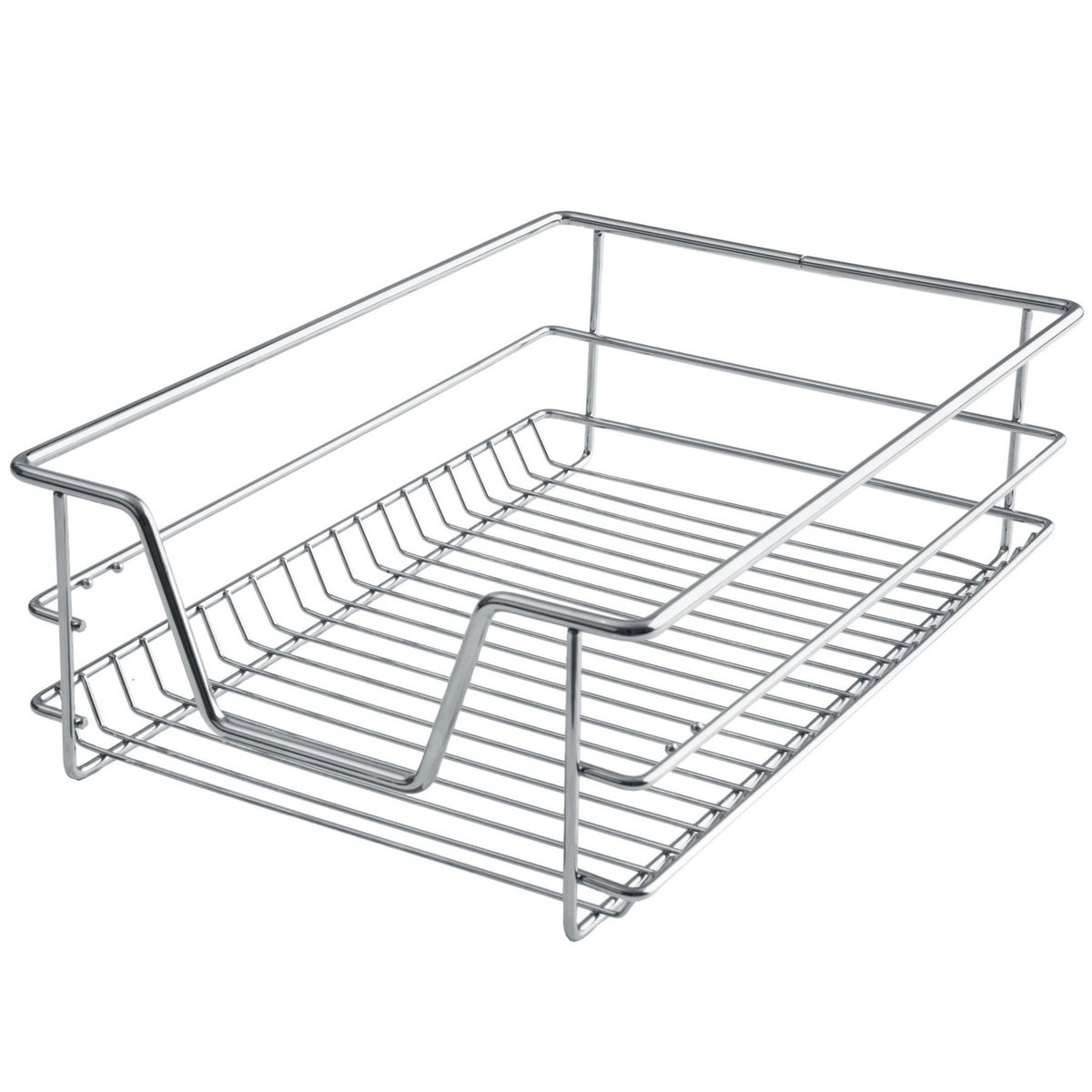 tectake Tiroir de rangement téléscopique chromé gris