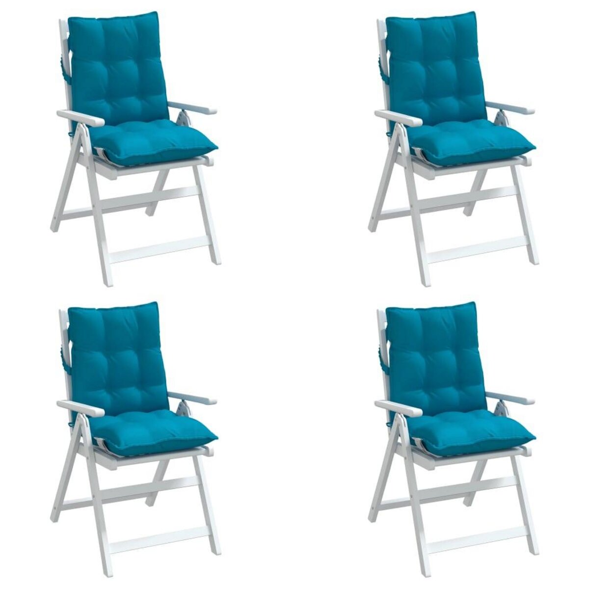 VIDAXL Coussins de chaise a dossier bas lot de 4 bleu clair