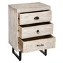 Voir la diapositive 2 : ATMOSPHERA Table de chevet 3 tiroirs Ajay - Beige et noir