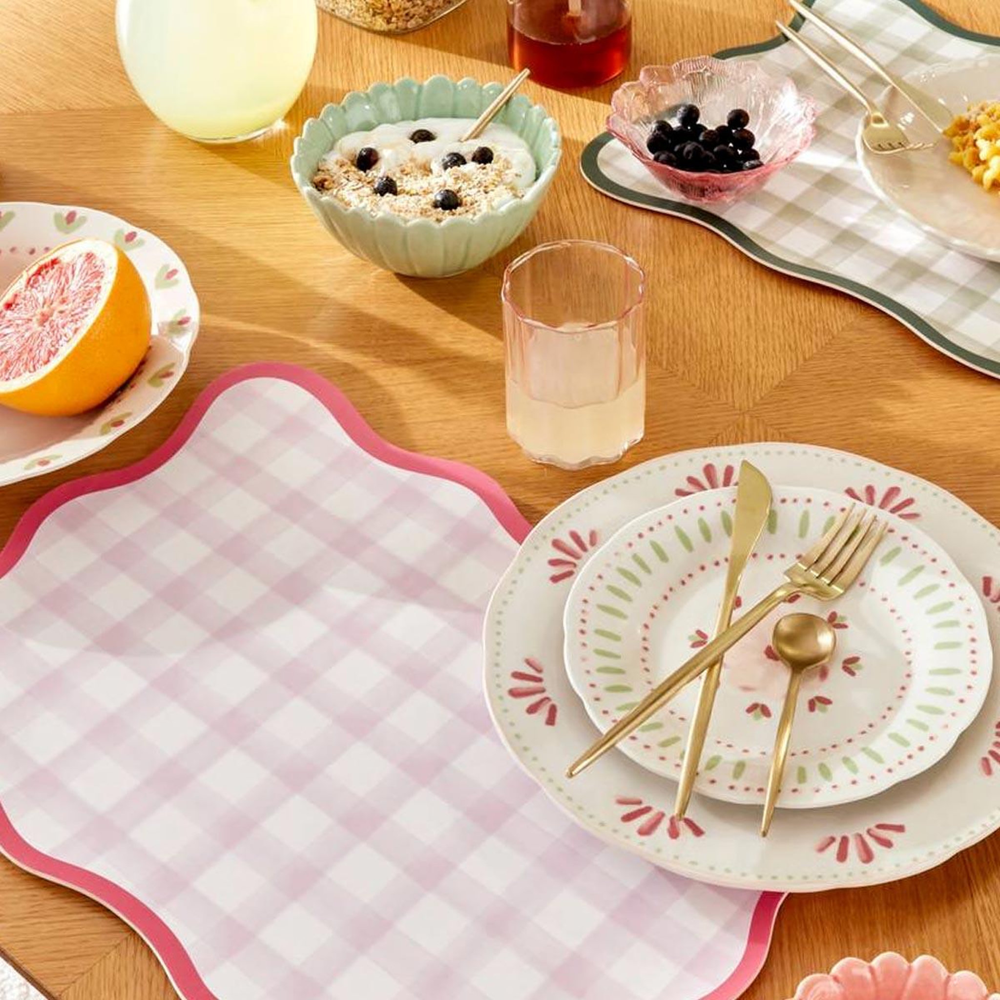 Voir la diapositive 3 : SECRET DE GOURMET Lot de 6 verres bas en verre  fleur  25cl rose