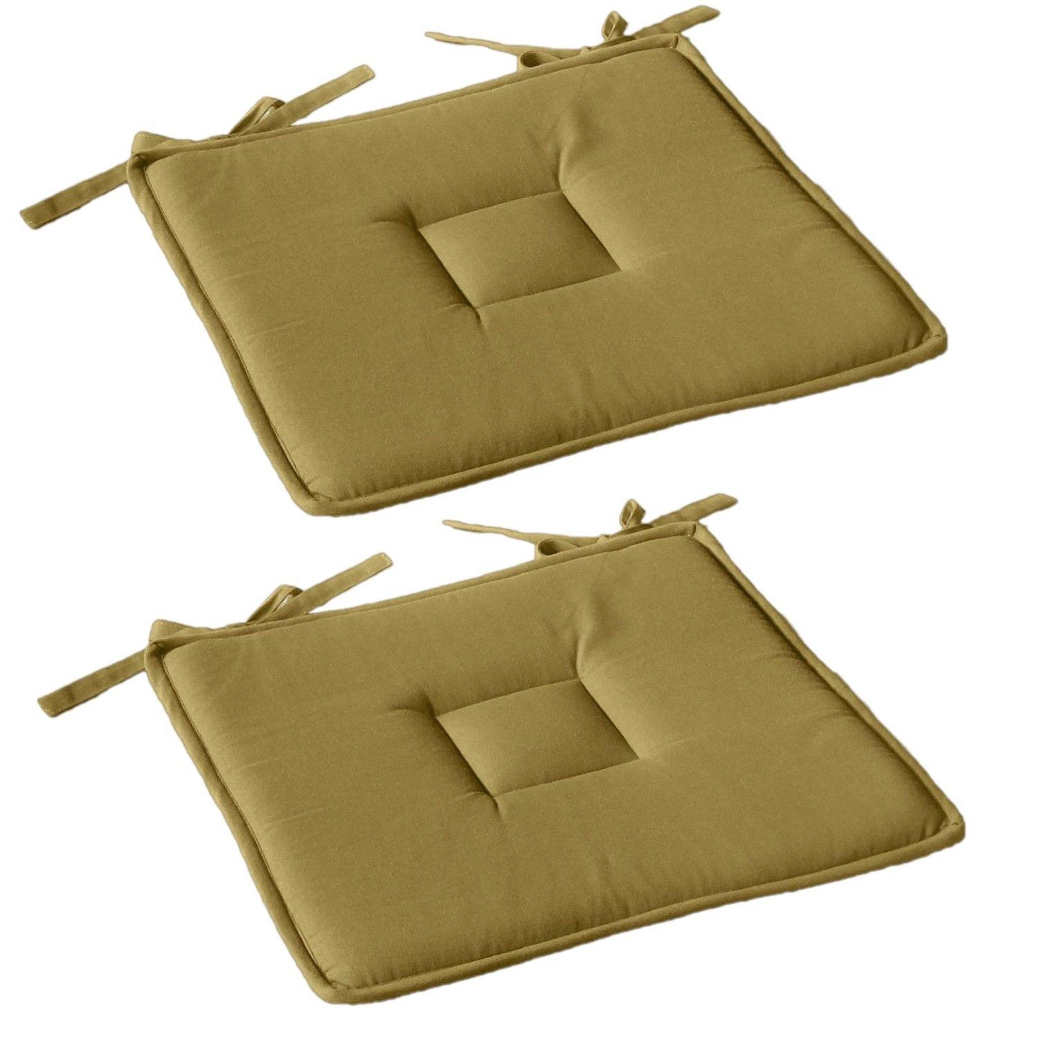 Voir la diapositive 1 : TOILINUX Lot de 2 galettes de chaise en coton panama