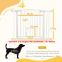 Voir la diapositive 3 : PAWHUT Barrière de sécurité pour chien - barrière à pression ajustable - 2 portes verrouillables - acier blanc