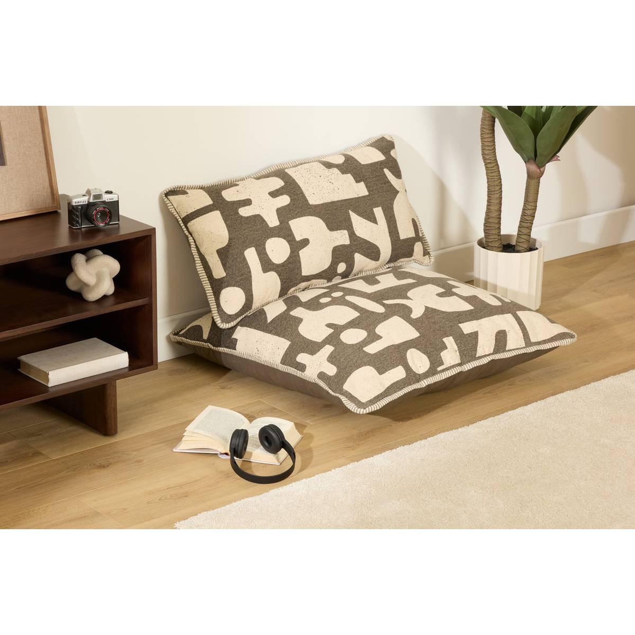 Voir la diapositive 6 : ATMOSPHERA Coussin de sol en coton  nyero  80x80cm kaki