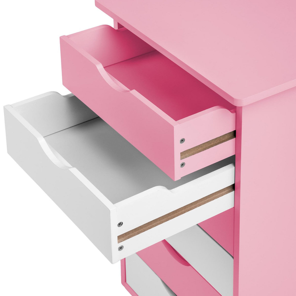 tectake Bureau réglable en hauteur et inclinable avec caisson de bureau à roulettes