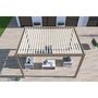 Voir la diapositive 7 : Pergola Bioclimatique autoportée 3x4 m - Aluminium - Taupe/blanc -  VS OmBREA®