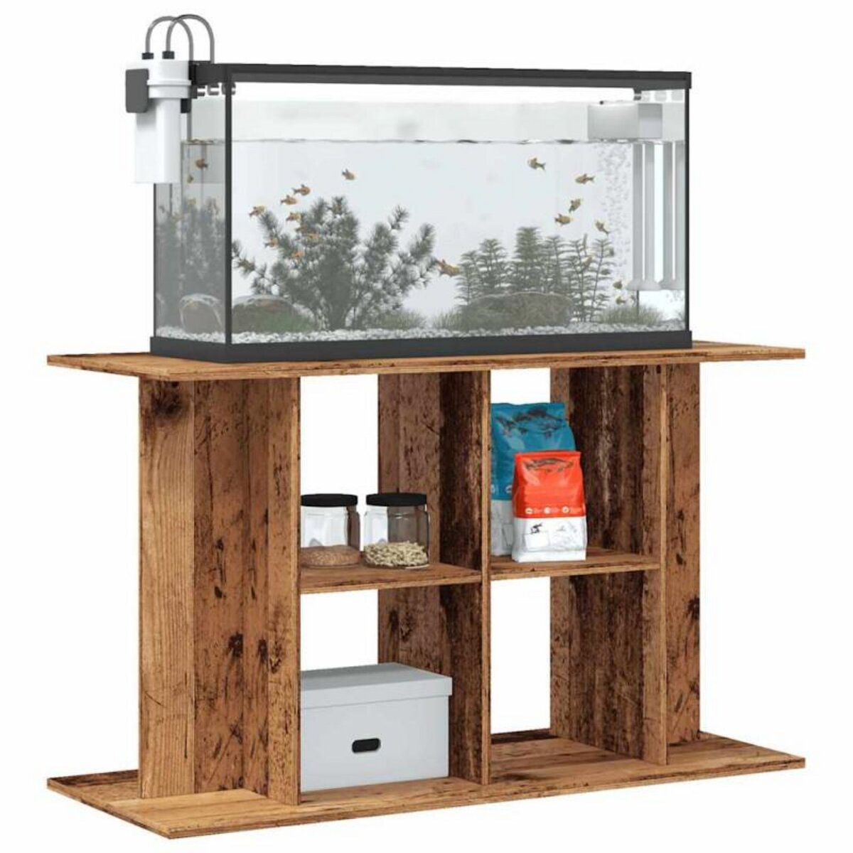 VIDAXL Support pour aquarium vieux bois 100x40x60 cm bois d ingénierie