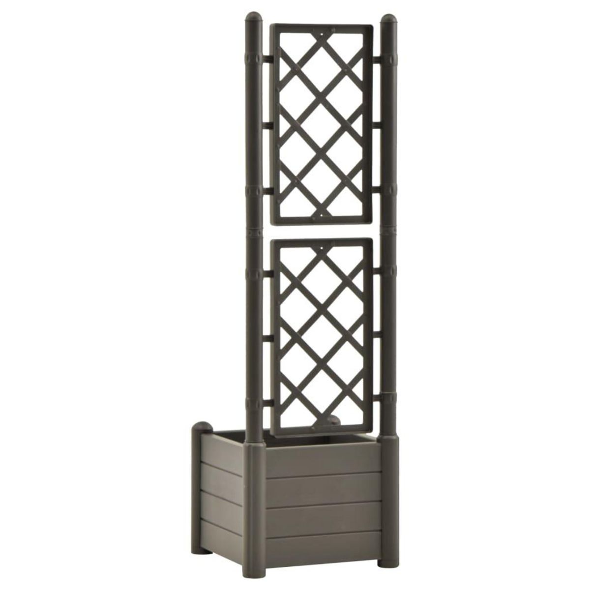 VIDAXL Jardiniere avec treillis 43x43x142 cm PP Anthracite