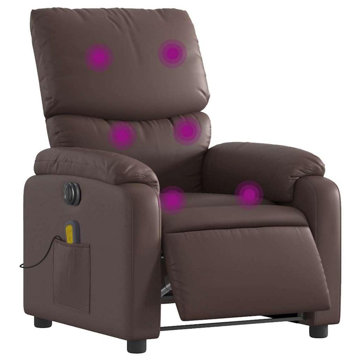 VIDAXL Fauteuil de massage inclinable electrique marron similicuir