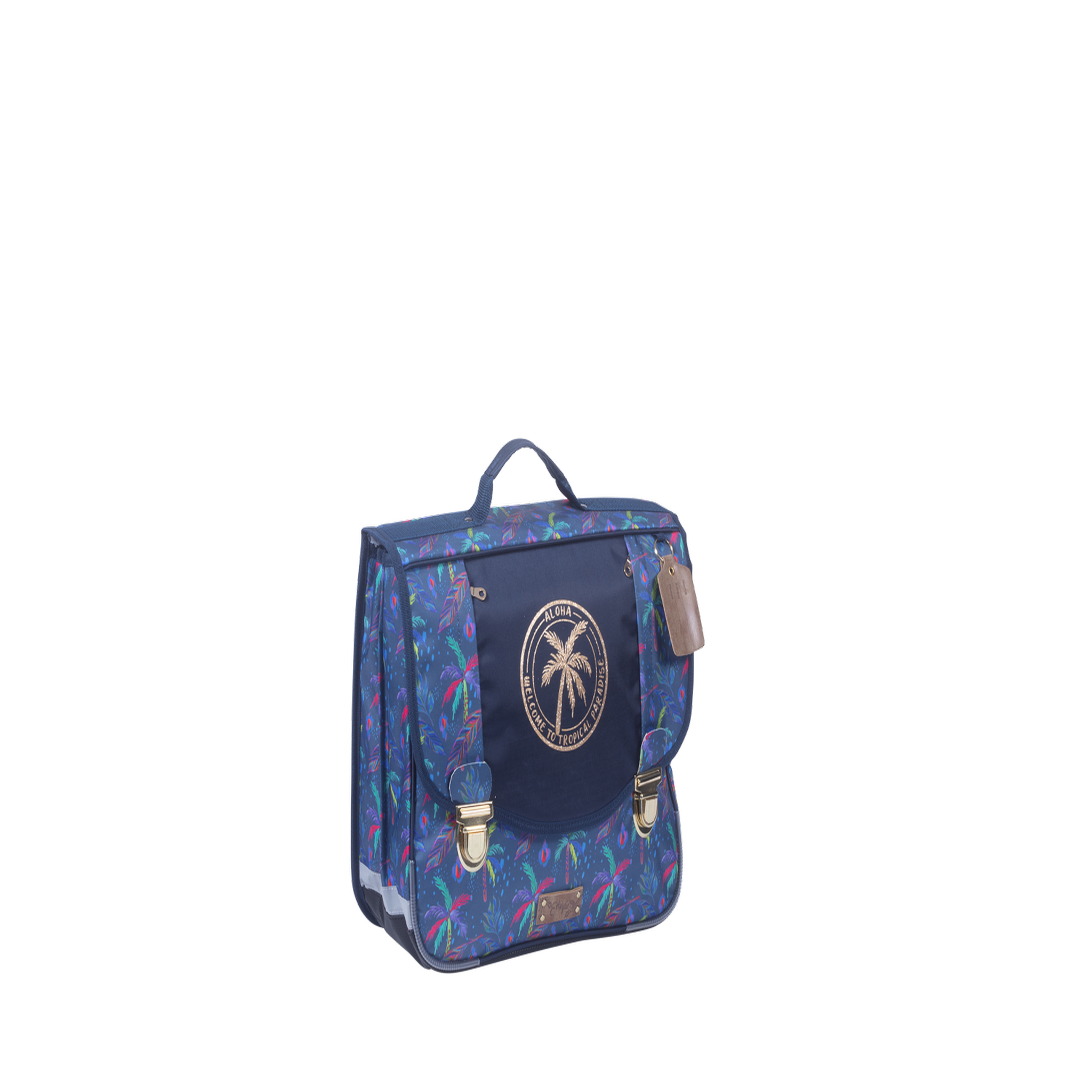 Bagtrotter Ettavee- Cartable scolaire 38 cm Palm Tree - Fille - Bleu tropical - 2 compartiments