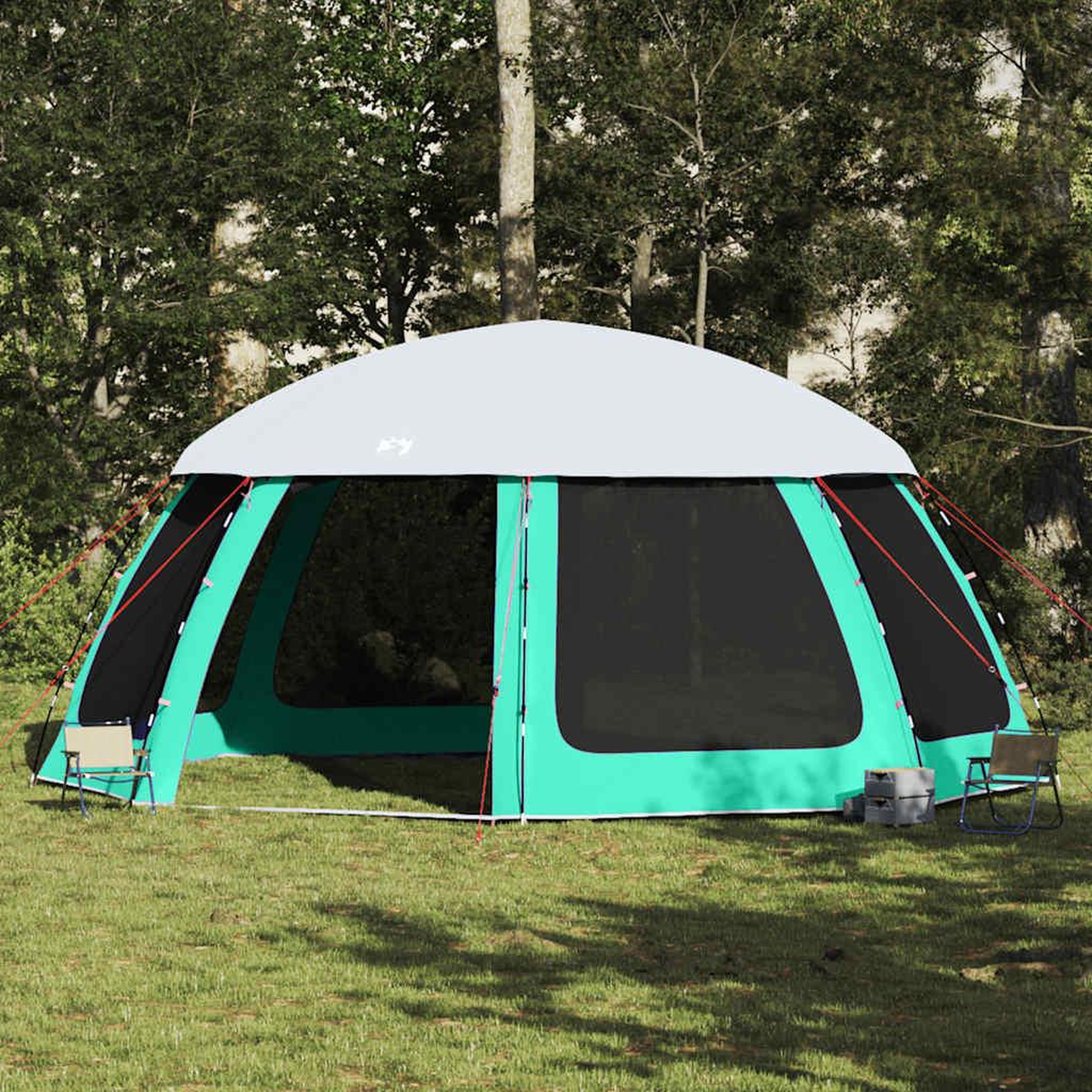 VIDAXL Tente piscine toit amovible parois maille vert d'eau 612x612 cm