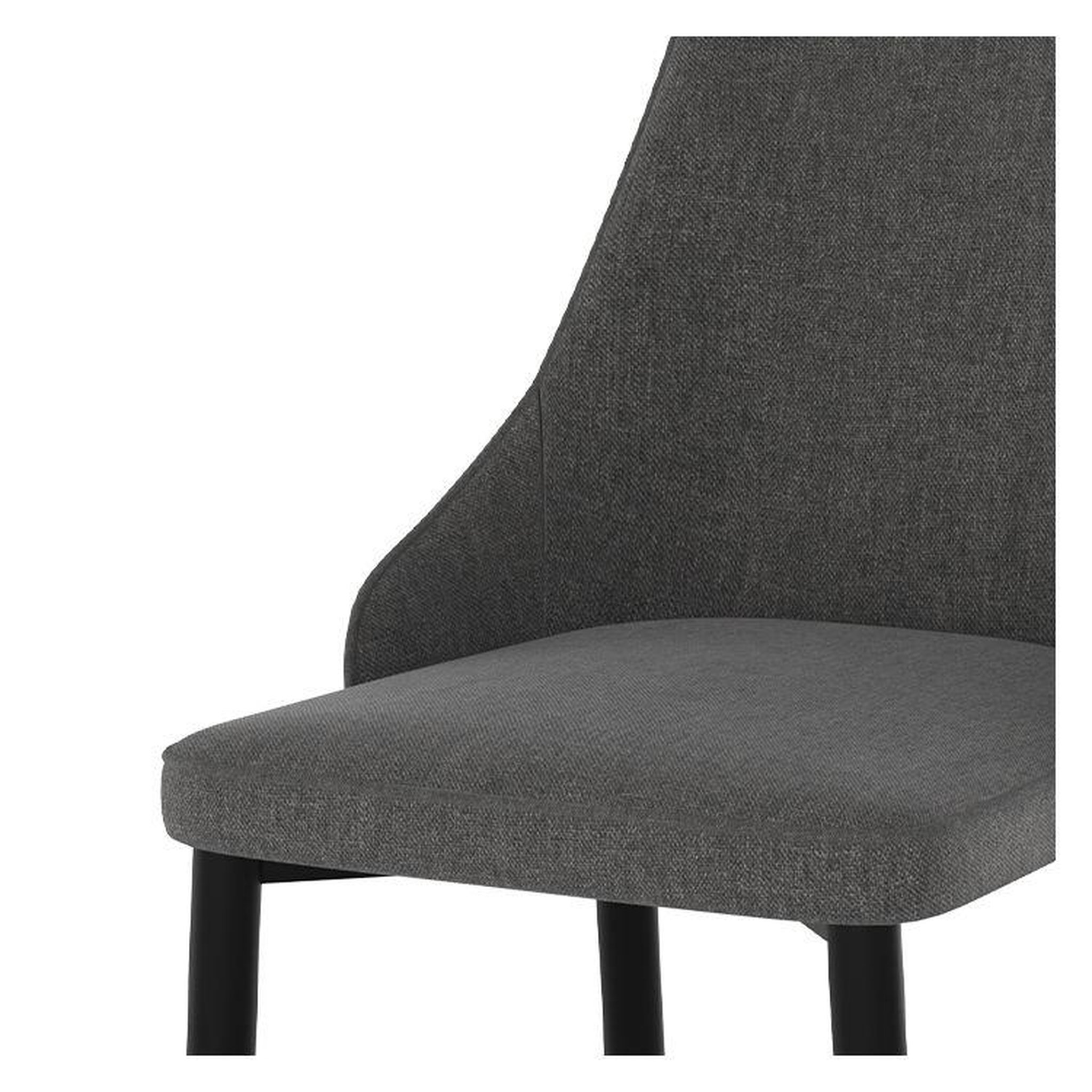 Voir la diapositive 6 : MAISON PAVANE Lot de 2 chaises en tissu gris foncé et pieds en métal-pipo