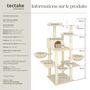 Voir la diapositive 6 : tectake Arbre à chat 165 cm avec griffoir et plateforme d'escalade beige