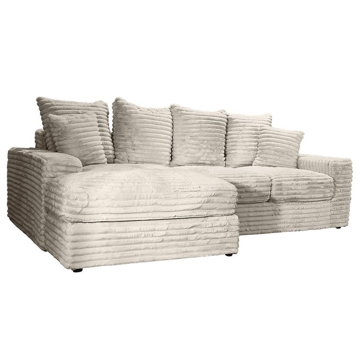 LISA DESIGN Andy - canapé d'angle gauche 4 places en fausse fourrure côtelée