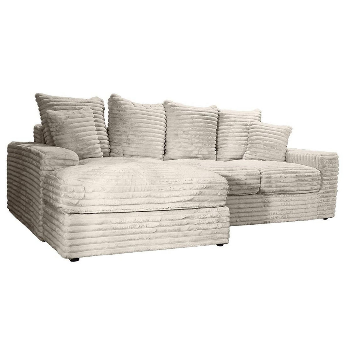 LISA DESIGN Andy - canapé d'angle gauche 4 places en fausse fourrure côtelée