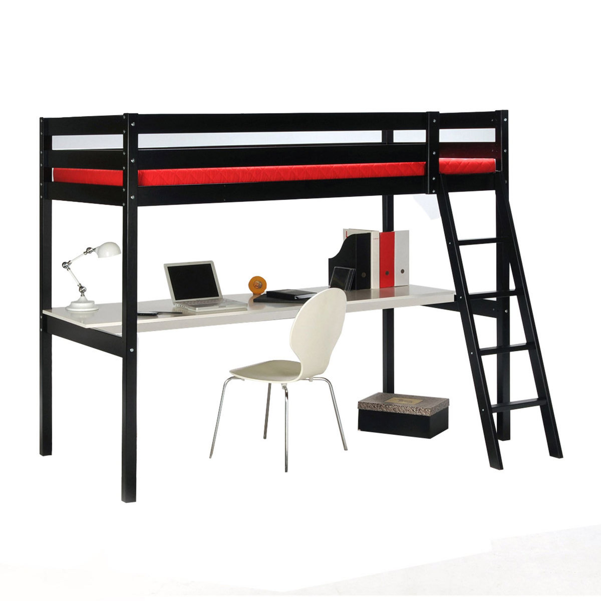 Lit Mezzanine ASTRID 90X190 cm + bureau 