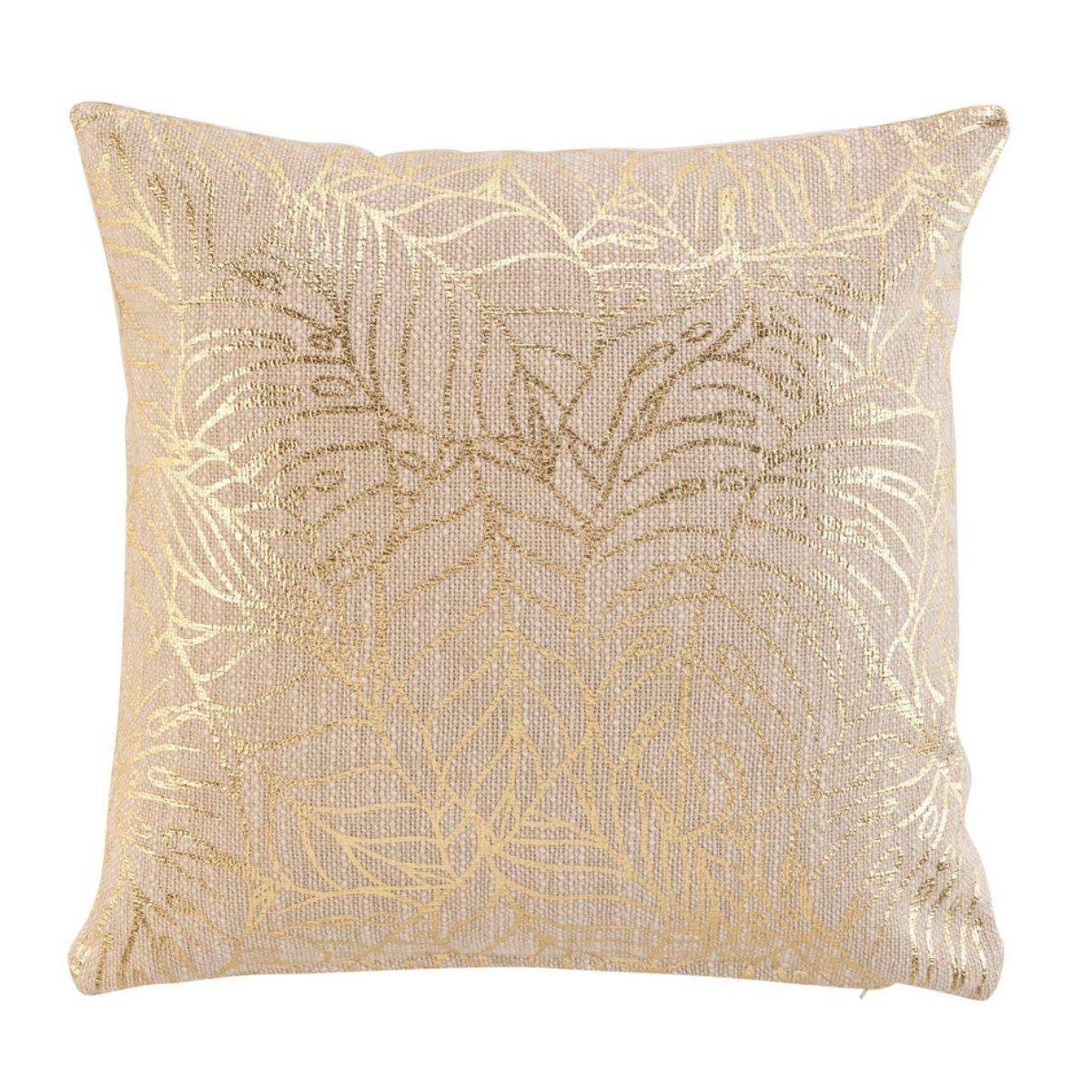 Douceur d'Intérieur Coussin déco imprimé  solea  40x40cm or
