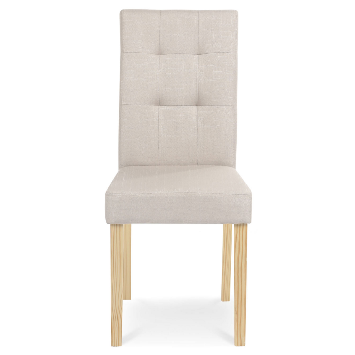 ID MARKET Lot de 4 chaises POLGA capitonnées beiges pour salle à manger